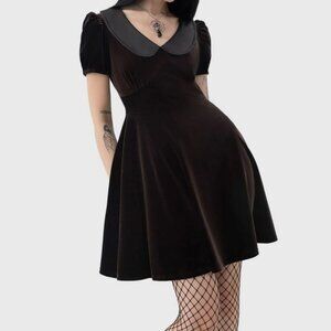 BNWT Weblea dress from Killstar MEDIUM dark brown with peter pan collar